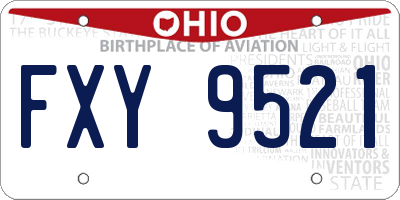OH license plate FXY9521