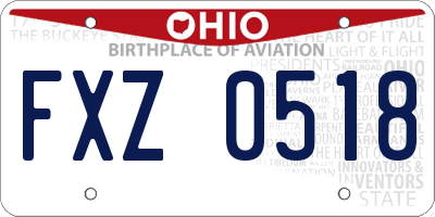 OH license plate FXZ0518