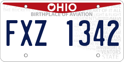 OH license plate FXZ1342