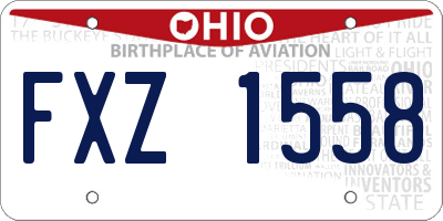 OH license plate FXZ1558
