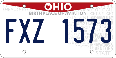 OH license plate FXZ1573