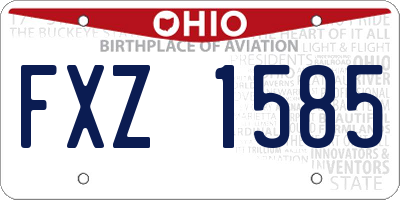 OH license plate FXZ1585