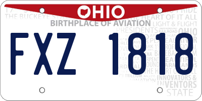 OH license plate FXZ1818