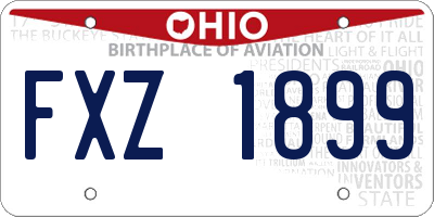 OH license plate FXZ1899
