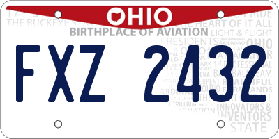 OH license plate FXZ2432