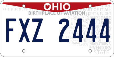 OH license plate FXZ2444