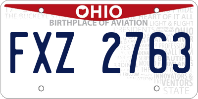 OH license plate FXZ2763