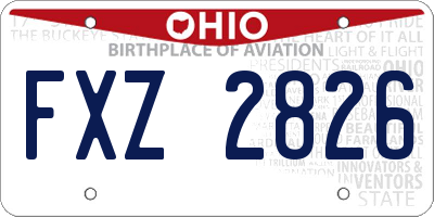 OH license plate FXZ2826