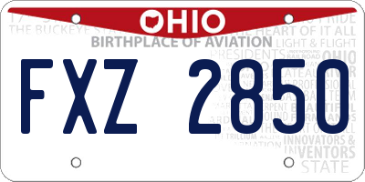 OH license plate FXZ2850