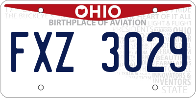 OH license plate FXZ3029