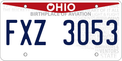 OH license plate FXZ3053