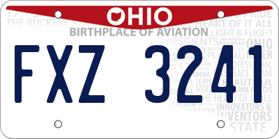 OH license plate FXZ3241