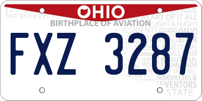 OH license plate FXZ3287