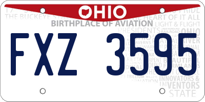 OH license plate FXZ3595