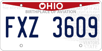 OH license plate FXZ3609