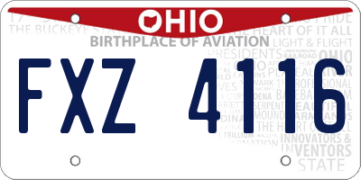 OH license plate FXZ4116