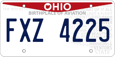 OH license plate FXZ4225