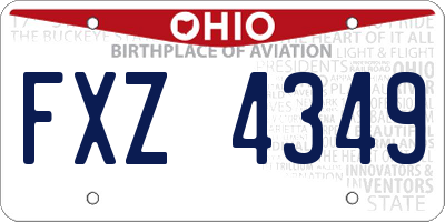 OH license plate FXZ4349