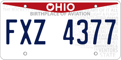OH license plate FXZ4377