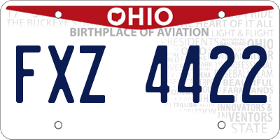 OH license plate FXZ4422