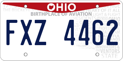 OH license plate FXZ4462