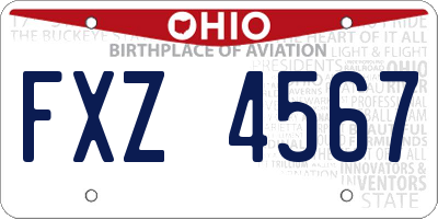 OH license plate FXZ4567
