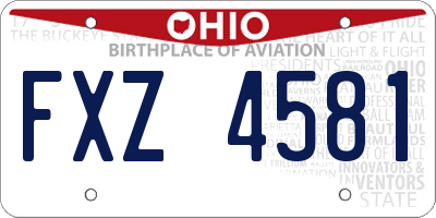 OH license plate FXZ4581