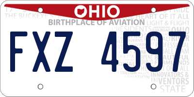 OH license plate FXZ4597