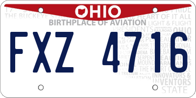 OH license plate FXZ4716