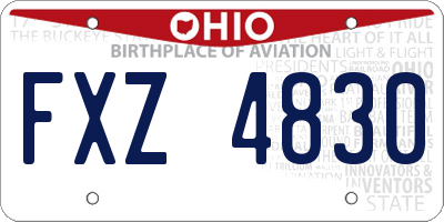OH license plate FXZ4830