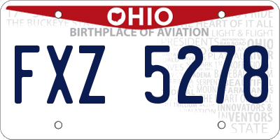 OH license plate FXZ5278