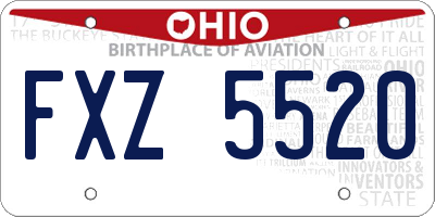 OH license plate FXZ5520