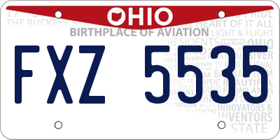 OH license plate FXZ5535