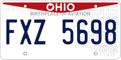 OH license plate FXZ5698