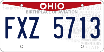 OH license plate FXZ5713