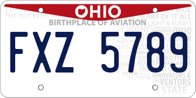 OH license plate FXZ5789