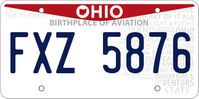 OH license plate FXZ5876