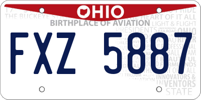 OH license plate FXZ5887