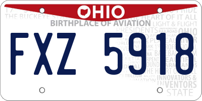 OH license plate FXZ5918
