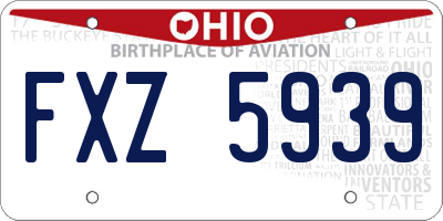 OH license plate FXZ5939