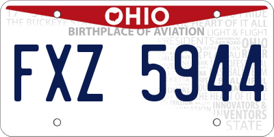 OH license plate FXZ5944