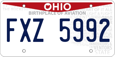 OH license plate FXZ5992