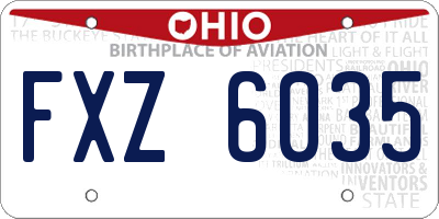 OH license plate FXZ6035