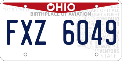 OH license plate FXZ6049