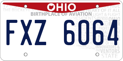 OH license plate FXZ6064