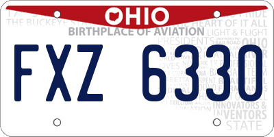 OH license plate FXZ6330