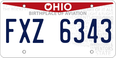 OH license plate FXZ6343