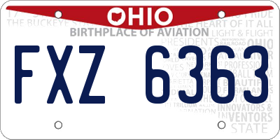 OH license plate FXZ6363