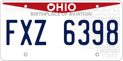OH license plate FXZ6398