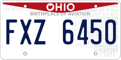 OH license plate FXZ6450